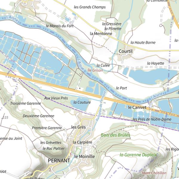 Plan cartographique de Bassin de Décantation des Grevettes