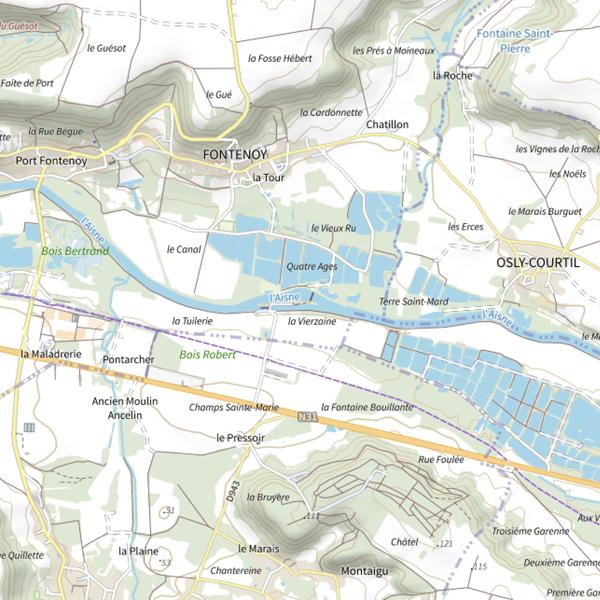 Plan cartographique de Bassin de Décantation des Quatre Ages