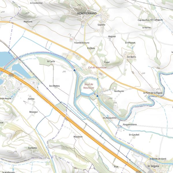 Plan cartographique de Bassin de Naurouze