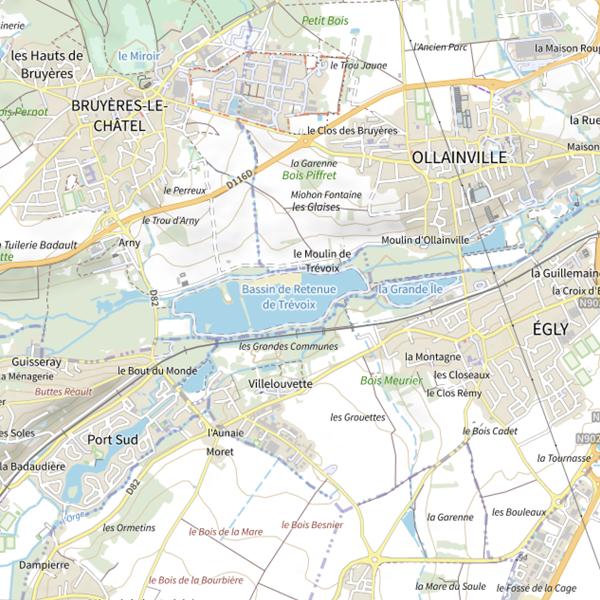 Plan cartographique de Bassin de Retenue de Trévoix