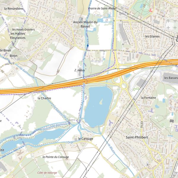 Plan cartographique de Bassin du carouge