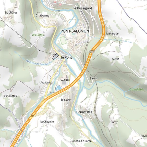 Plan cartographique de Bassin du Pont à Pont Salomon