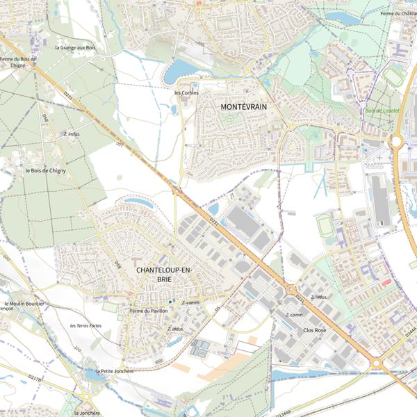 Plan cartographique de Bassin Est de Chanteloup en Brie