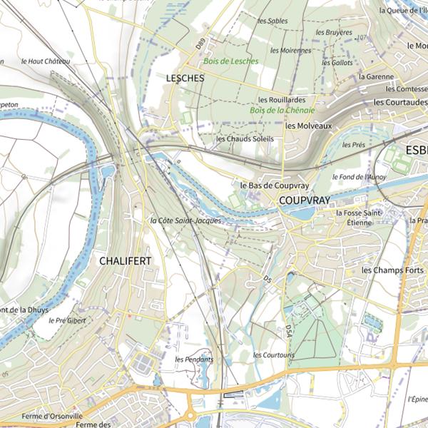 Plan cartographique de Bassin les Prés