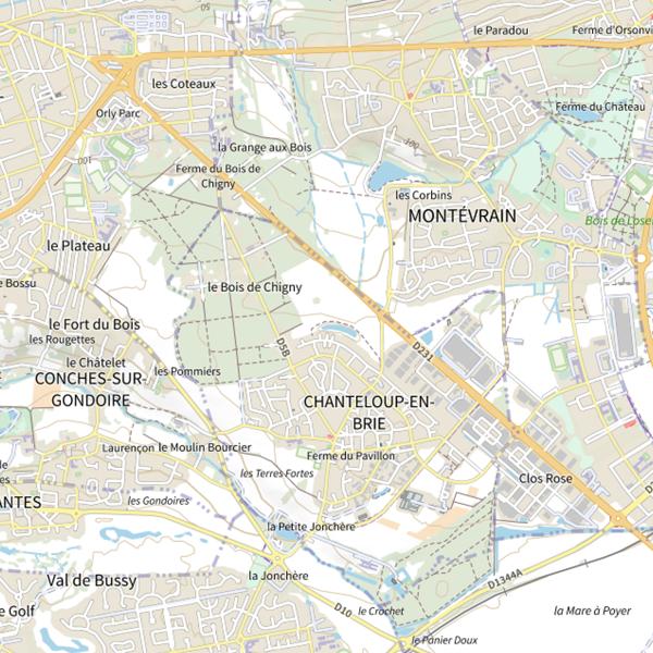 Plan cartographique de Bassin Nord de Chanteloup en Brie