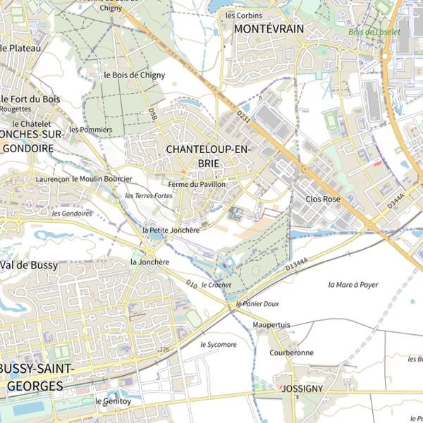 Plan cartographique de Bassin Sud de Chanteloup en Brie