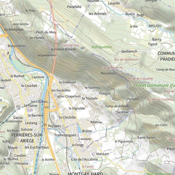 Plan cartographique de Bassins Vignoble à Foix