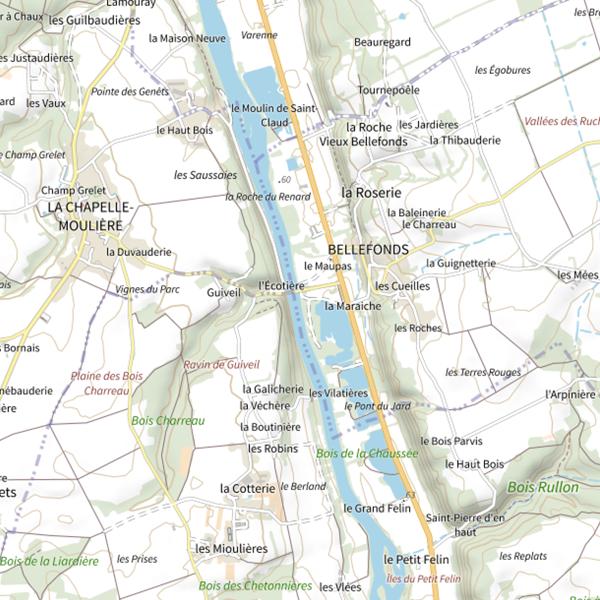 Plan cartographique de Bellefonds (Pont de l’Ecotière)