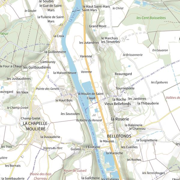 Plan cartographique de Bellefonds