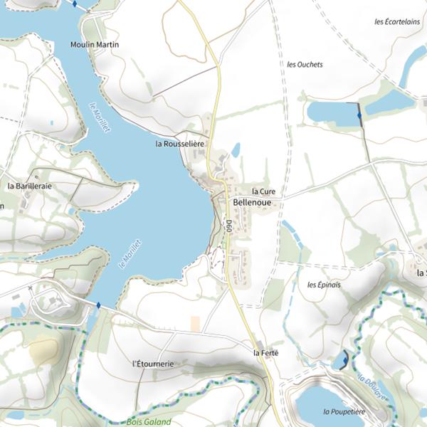 Plan cartographique de Bellenoue , Lac du Marillet