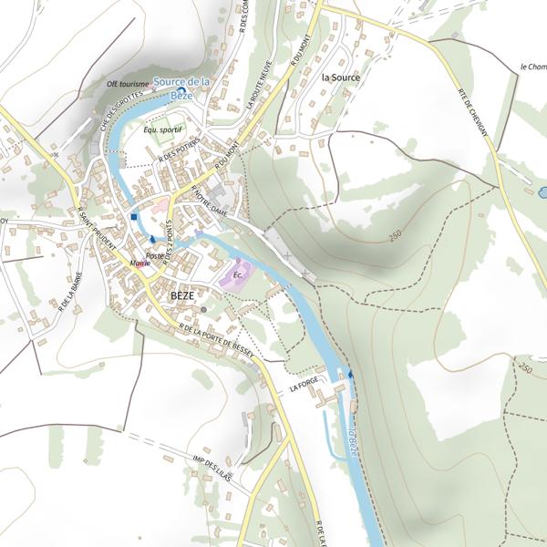 Plan cartographique de Bèze (La)