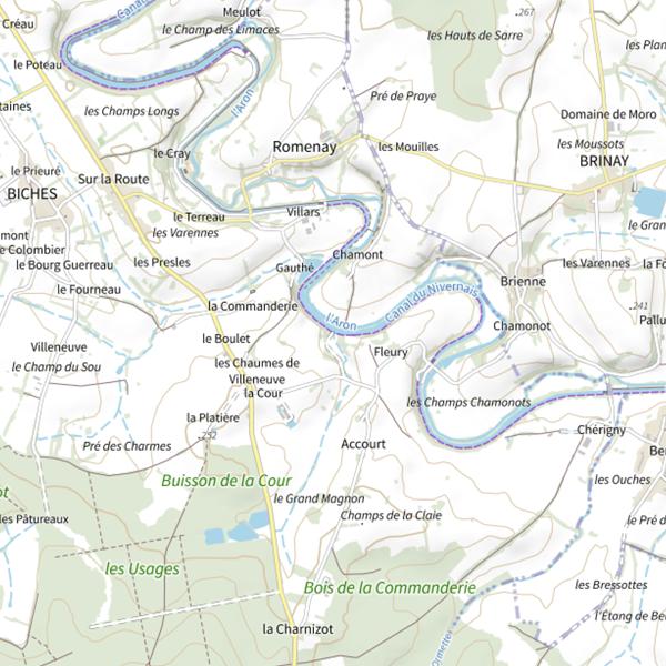 Plan cartographique de Biches