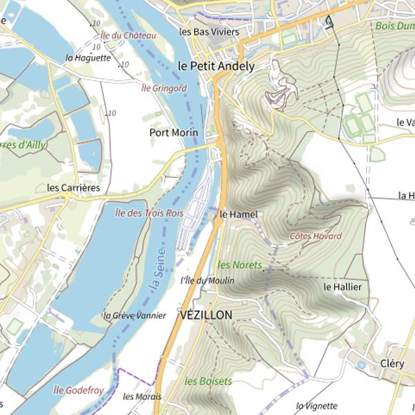 Plan cartographique de Boire de l'Île des Trois Rois