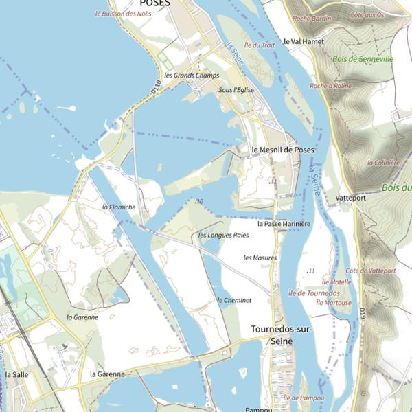 Plan cartographique de Boire des Longues Raies