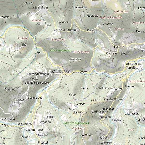 Plan cartographique de Bouigane à St Lary