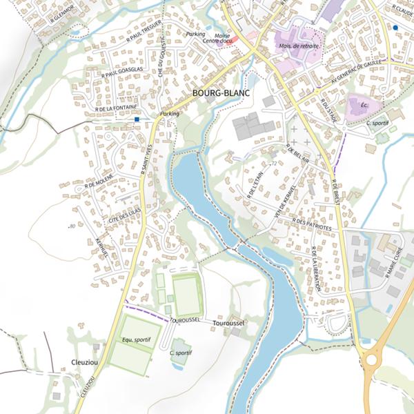 Plan cartographique de Bourg-Blanc