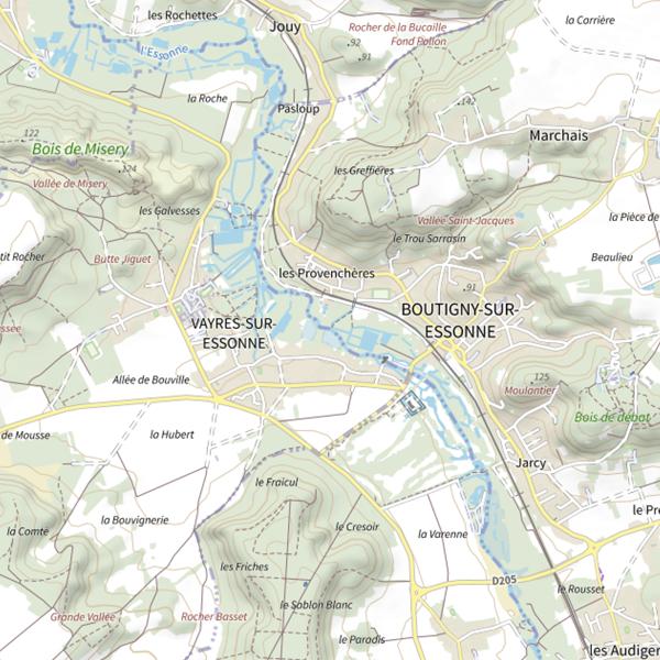 Plan cartographique de Boutigny sur Essonne