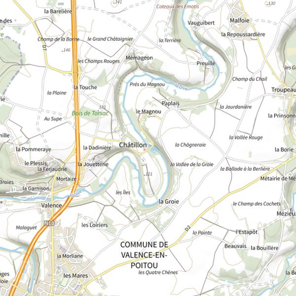 Plan cartographique de Bras de Châtillon