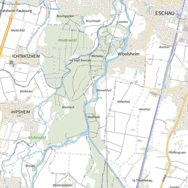 Plan cartographique de Bras de l'Ill