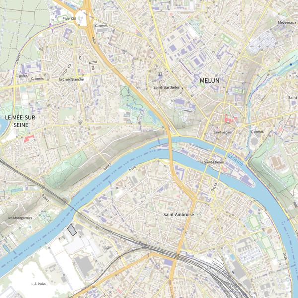 Plan cartographique de Bras de Seine de l'Ile St-Etienne