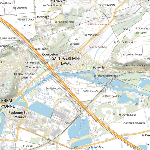 Plan cartographique de Bras de Seine