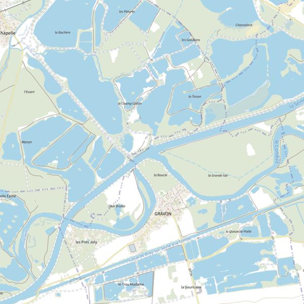 Plan cartographique de Bras mort de Balloy