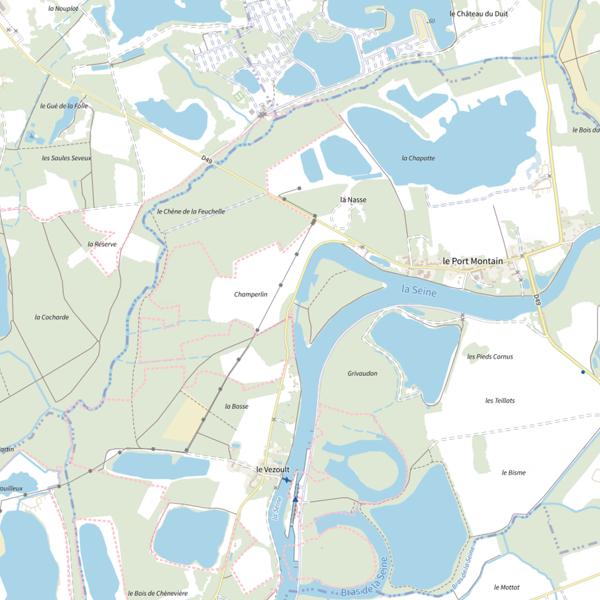 Plan cartographique de Bras mort du Port Montain