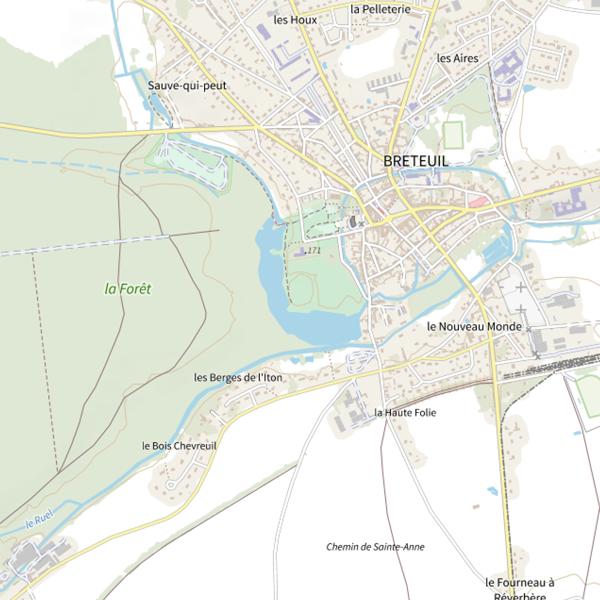 Plan cartographique de Breteuil