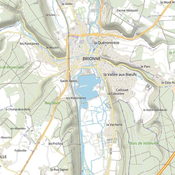 Plan cartographique de Brionne