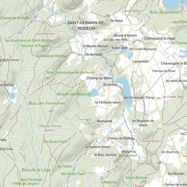 Plan cartographique de Buissons des Renauds