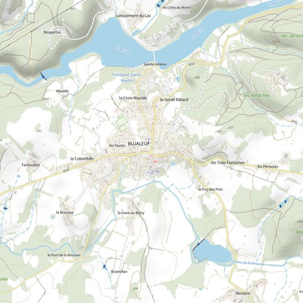 Plan cartographique de Bujaleuf : Station Pêche