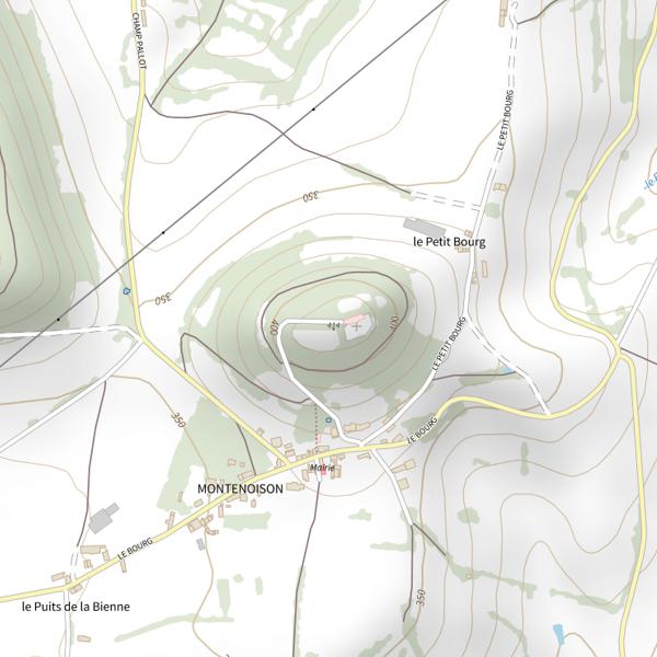 Plan cartographique de Butte de Montenoison