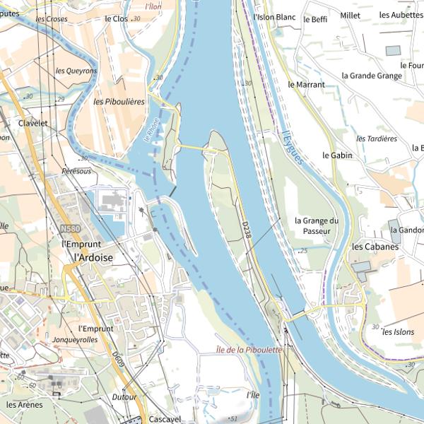 Plan cartographique de Caderousse