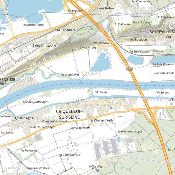 Plan cartographique de Cale de mise à l'eau