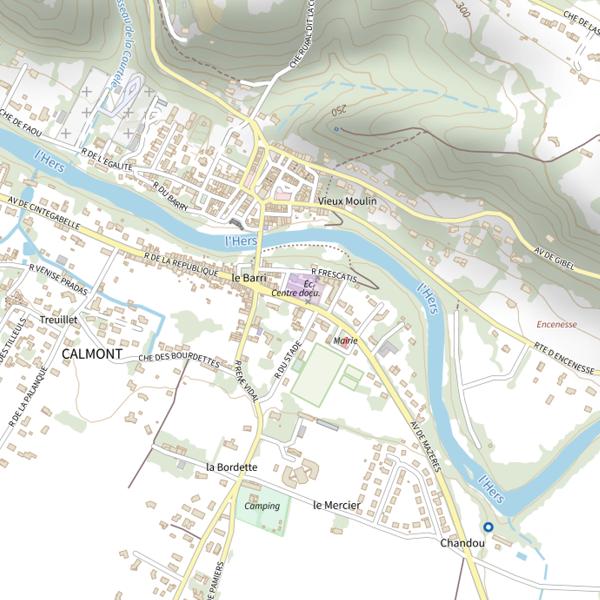 Plan cartographique de Calmont