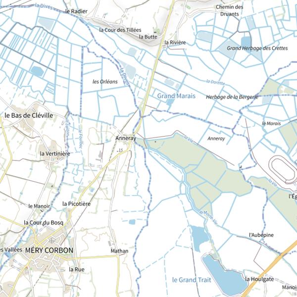 Plan cartographique de Canal affluent Dives