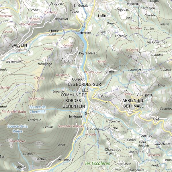 Plan cartographique de Canal Bergès à Bordes sur Lez
