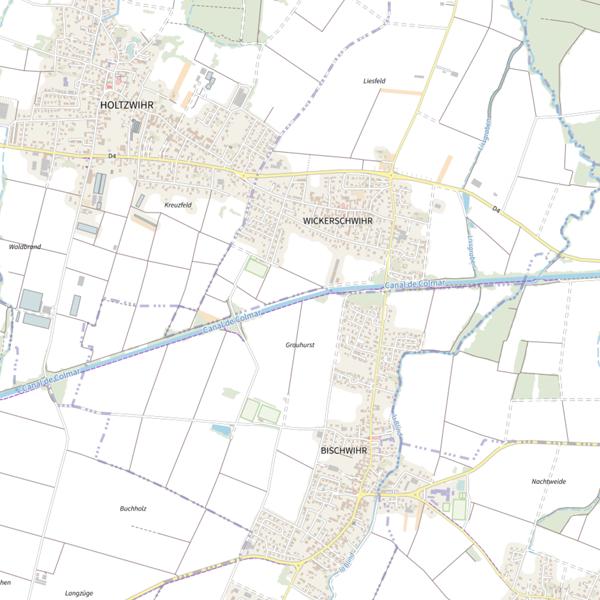 Plan cartographique de Canal de Colmar