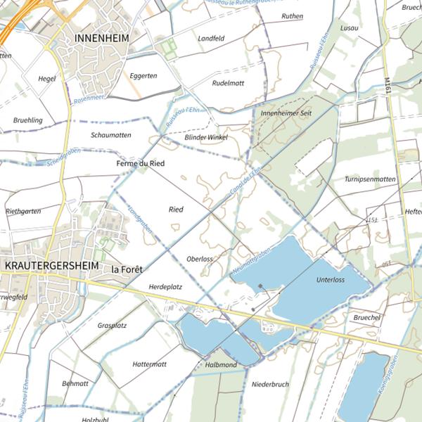 Plan cartographique de Canal de décharge de l'Ehn (Schiffbach)