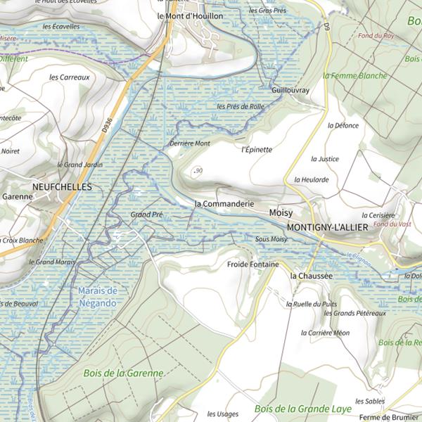 Plan cartographique de Canal de dérivation du Clignon (Aisne)