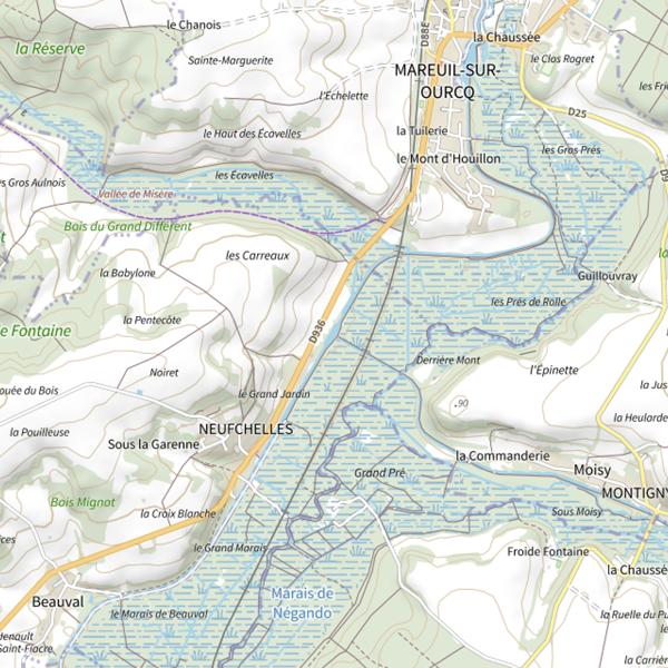 Plan cartographique de Canal de Dérivation du Clignon (Oise)