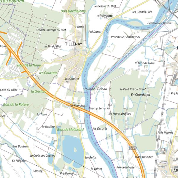 Plan cartographique de Canal de dérivation