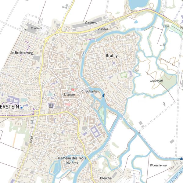 Plan cartographique de Canal de fuite de l'usine hydroélectrique
