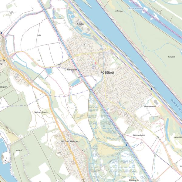 Plan cartographique de Canal de Huningue
