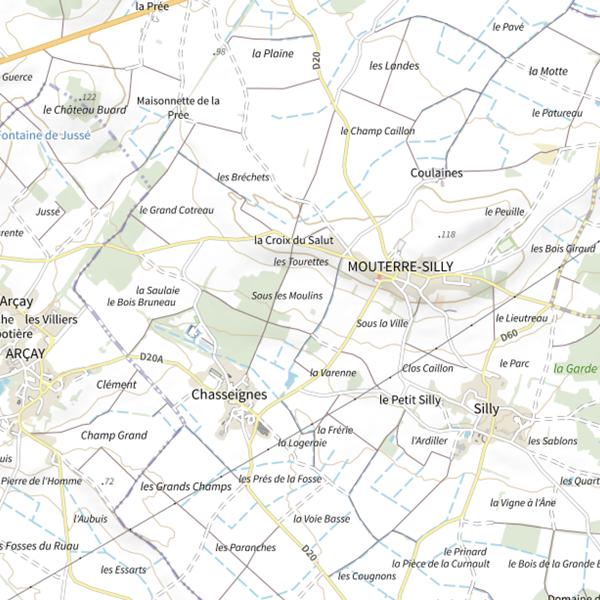 Plan cartographique de Canal de la Dive (Curçay sur Dive)