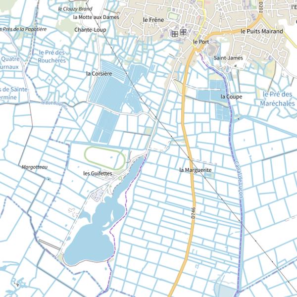 Plan cartographique de Canal de la Marguerite Luçon