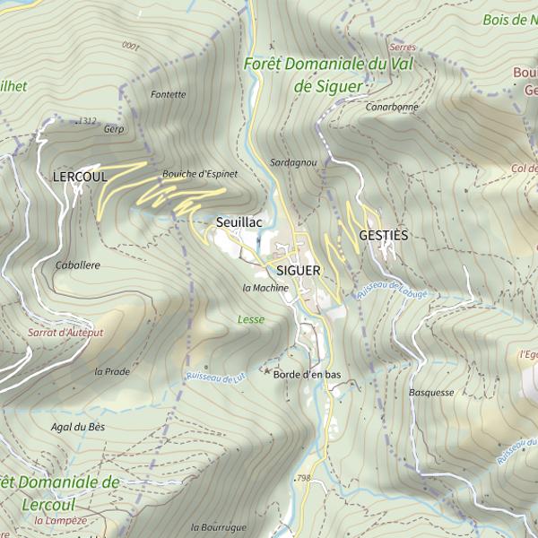 Plan cartographique de Canal de la scierie à Siguer