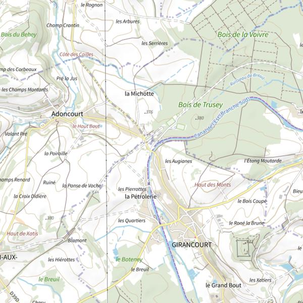 Plan cartographique de Canal de l'Est
