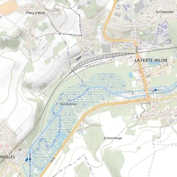 Plan cartographique de Canal de l'Ourcq (Aisne)