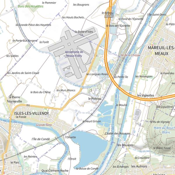 Plan cartographique de Canal de l'Ourcq : Fdaappma77